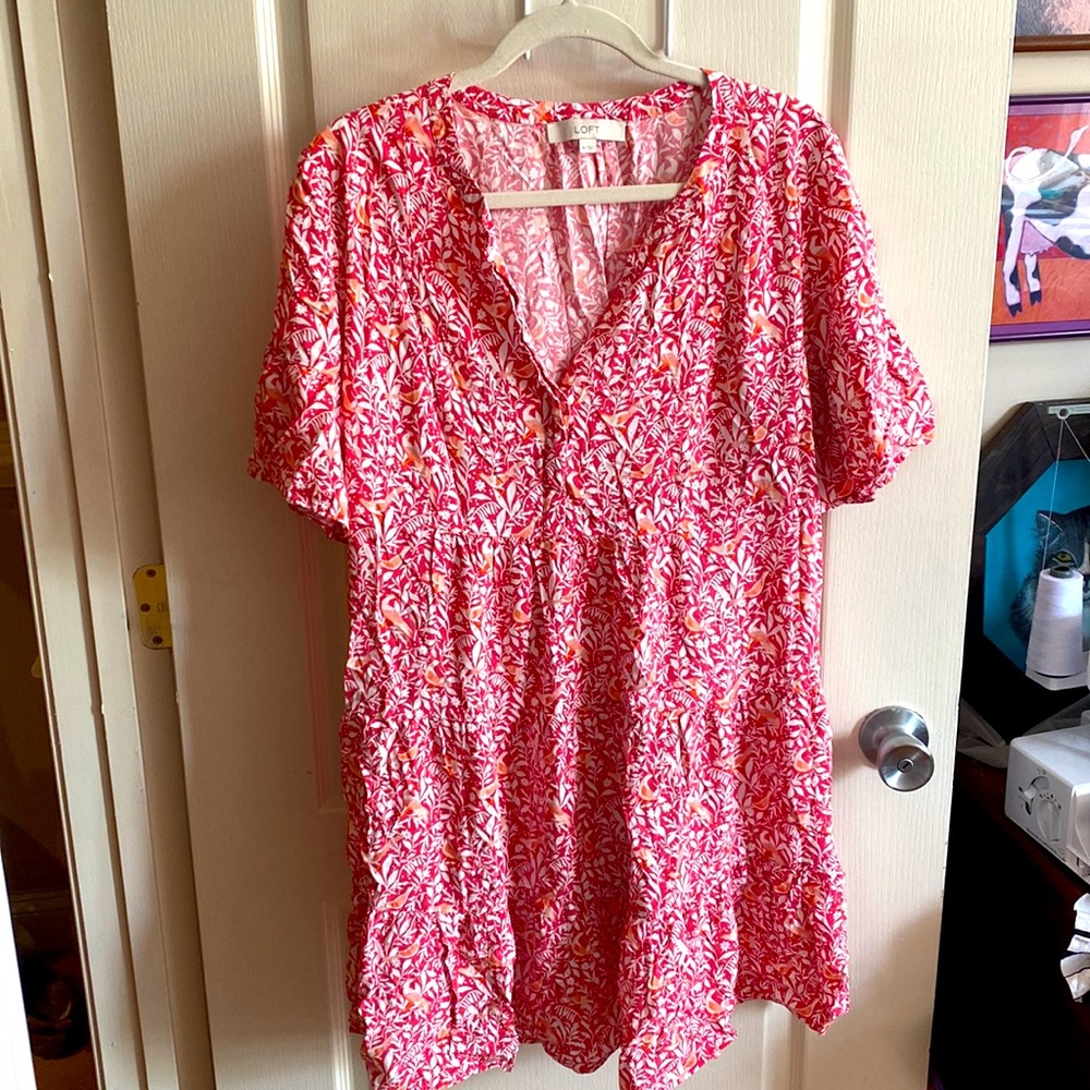 Bird print summer dress